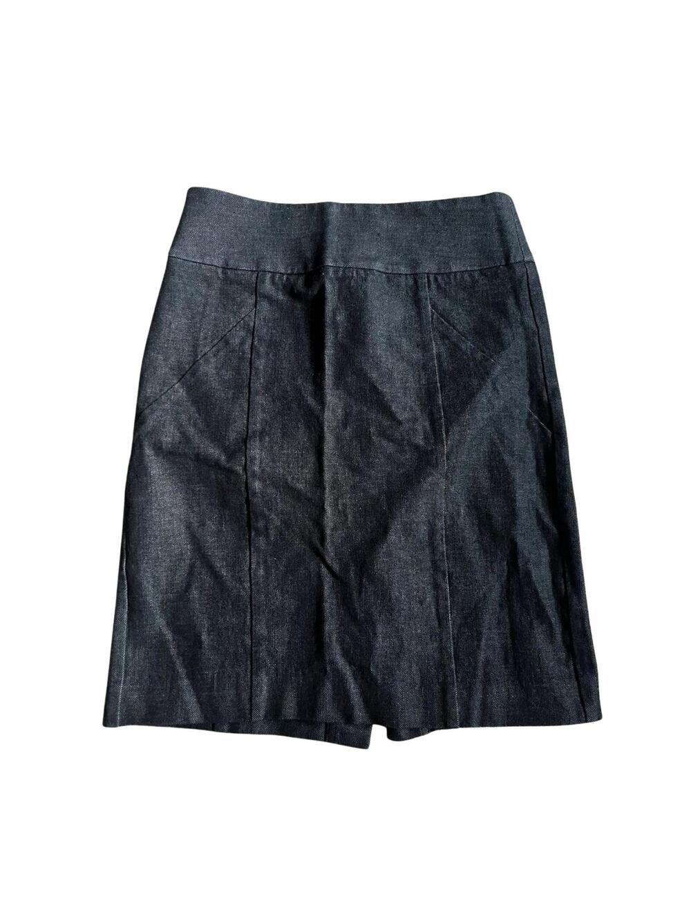 Banana Republic Black Stretch A-Line Mini Skirt Office Career Y2K Chic Size 0